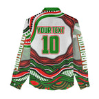 Personalized South Sydney Rabbitohs Women Casual Shirt Aboriginal Dot Art - Dreamtime Rugby Mascot