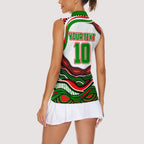Personalized South Sydney Rabbitohs Women Sleeveless Polo Shirt Aboriginal Dot Art - Dreamtime Rugby Mascot