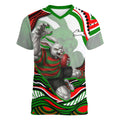 Personalized South Sydney Rabbitohs Women V-Neck T-Shirt Aboriginal Dot Art - Dreamtime Rugby Mascot