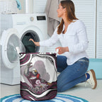 Personalized Manly Warringah Sea Eagles Laundry Basket Aboriginal Dot Art - Dreamtime Rugby Mascot