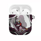 Personalized Manly Warringah Sea Eagles AirPods Case Aboriginal Dot Art - Dreamtime Rugby Mascot