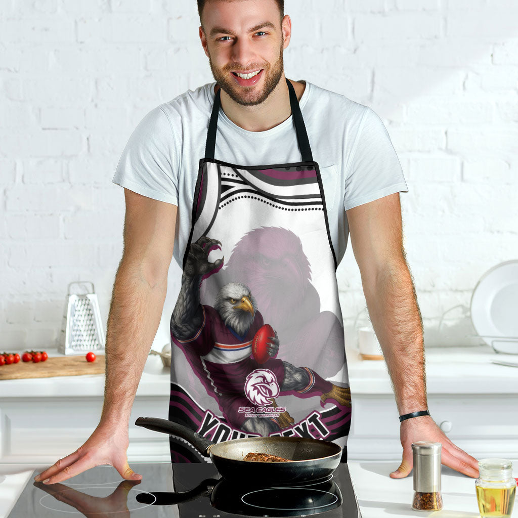 Personalized Manly Warringah Sea Eagles Apron Aboriginal Dot Art - Dreamtime Rugby Mascot