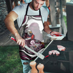 Personalized Manly Warringah Sea Eagles Apron Aboriginal Dot Art - Dreamtime Rugby Mascot