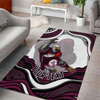 Personalized Manly Warringah Sea Eagles Area Rug Aboriginal Dot Art - Dreamtime Rugby Mascot