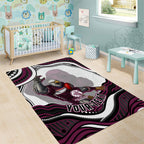 Personalized Manly Warringah Sea Eagles Area Rug Aboriginal Dot Art - Dreamtime Rugby Mascot