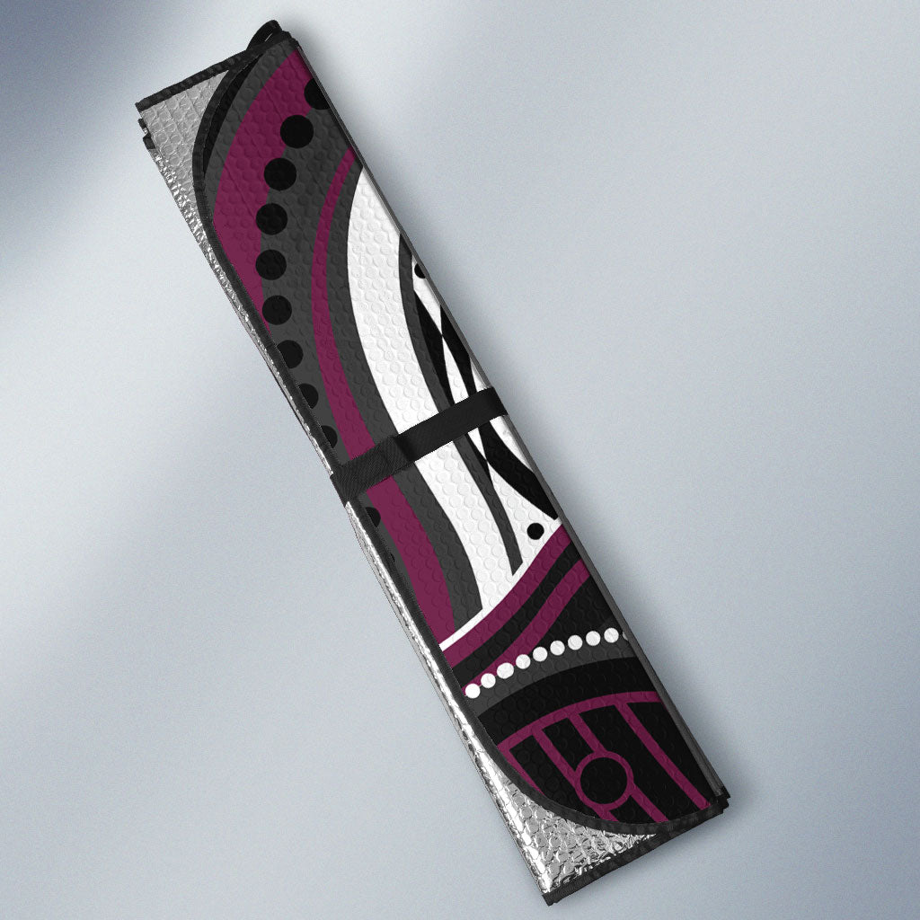 Personalized Manly Warringah Sea Eagles Auto Sun Shade Aboriginal Dot Art - Dreamtime Rugby Mascot