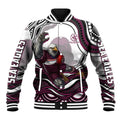 Personalized Manly Warringah Sea Eagles Baseball Jacket Aboriginal Dot Art - Dreamtime Rugby Mascot