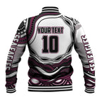 Personalized Manly Warringah Sea Eagles Baseball Jacket Aboriginal Dot Art - Dreamtime Rugby Mascot