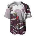 Personalized Manly Warringah Sea Eagles Baseball Jersey Aboriginal Dot Art - Dreamtime Rugby Mascot