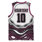 Personalized Manly Warringah Sea Eagles Basketball Jersey Aboriginal Dot Art - Dreamtime Rugby Mascot