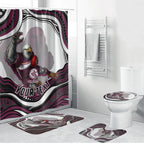 Personalized Manly Warringah Sea Eagles Bathroom Set Aboriginal Dot Art - Dreamtime Rugby Mascot