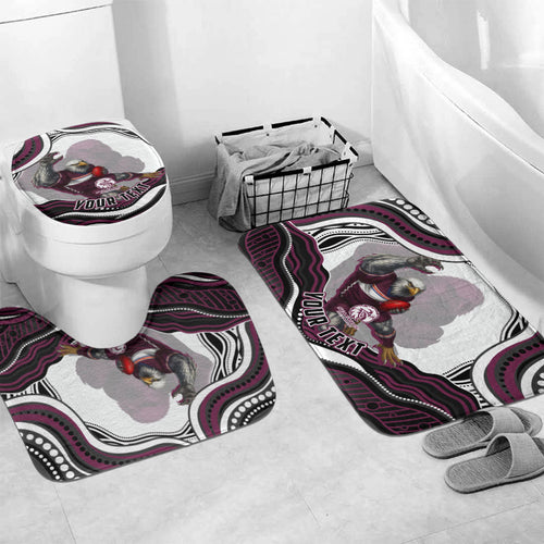 Personalized Manly Warringah Sea Eagles Bathroom Set Aboriginal Dot Art - Dreamtime Rugby Mascot