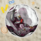 Personalized Manly Warringah Sea Eagles Beach Blanket Aboriginal Dot Art - Dreamtime Rugby Mascot