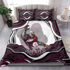 Personalized Manly Warringah Sea Eagles Bedding Set Aboriginal Dot Art - Dreamtime Rugby Mascot