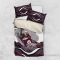 Personalized Manly Warringah Sea Eagles Bedding Set Aboriginal Dot Art - Dreamtime Rugby Mascot