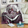 Personalized Manly Warringah Sea Eagles Blanket Aboriginal Dot Art - Dreamtime Rugby Mascot
