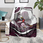Personalized Manly Warringah Sea Eagles Blanket Aboriginal Dot Art - Dreamtime Rugby Mascot