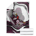 Personalized Manly Warringah Sea Eagles Blanket Aboriginal Dot Art - Dreamtime Rugby Mascot