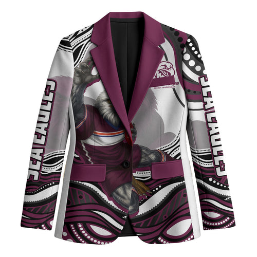 Personalized Manly Warringah Sea Eagles Blazer Aboriginal Dot Art - Dreamtime Rugby Mascot