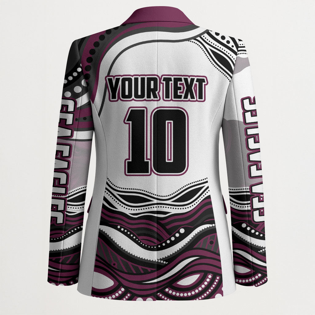 Personalized Manly Warringah Sea Eagles Blazer Aboriginal Dot Art - Dreamtime Rugby Mascot