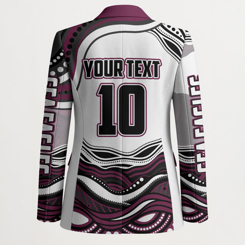 Personalized Manly Warringah Sea Eagles Blazer Aboriginal Dot Art - Dreamtime Rugby Mascot