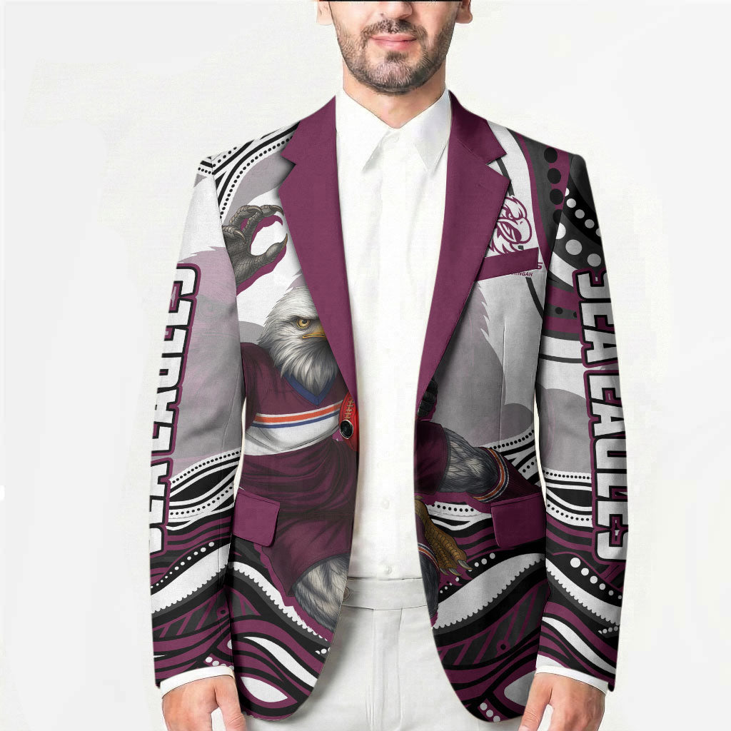 Personalized Manly Warringah Sea Eagles Blazer Aboriginal Dot Art - Dreamtime Rugby Mascot