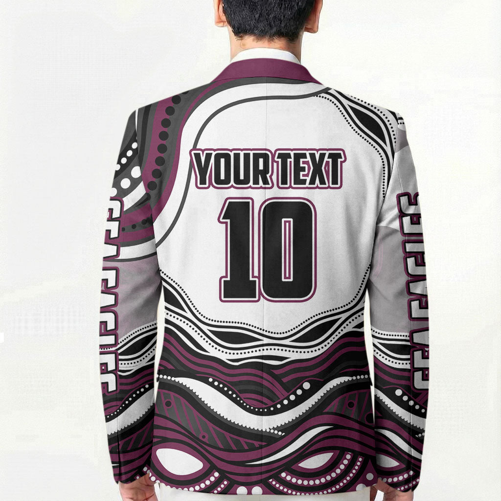 Personalized Manly Warringah Sea Eagles Blazer Aboriginal Dot Art - Dreamtime Rugby Mascot
