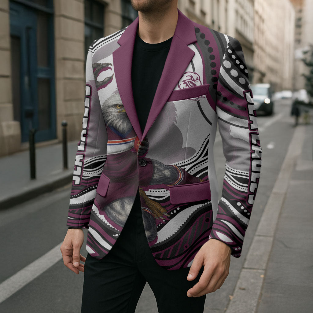 Personalized Manly Warringah Sea Eagles Blazer Aboriginal Dot Art - Dreamtime Rugby Mascot