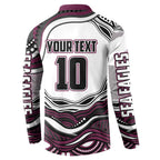 Personalized Manly Warringah Sea Eagles Button Sweatshirt Aboriginal Dot Art - Dreamtime Rugby Mascot