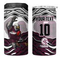 Personalized Manly Warringah Sea Eagles 4 in 1 Can Cooler Tumbler Aboriginal Dot Art - Dreamtime Rugby Mascot