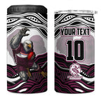 Personalized Manly Warringah Sea Eagles 4 in 1 Can Cooler Tumbler Aboriginal Dot Art - Dreamtime Rugby Mascot