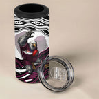 Personalized Manly Warringah Sea Eagles 4 in 1 Can Cooler Tumbler Aboriginal Dot Art - Dreamtime Rugby Mascot