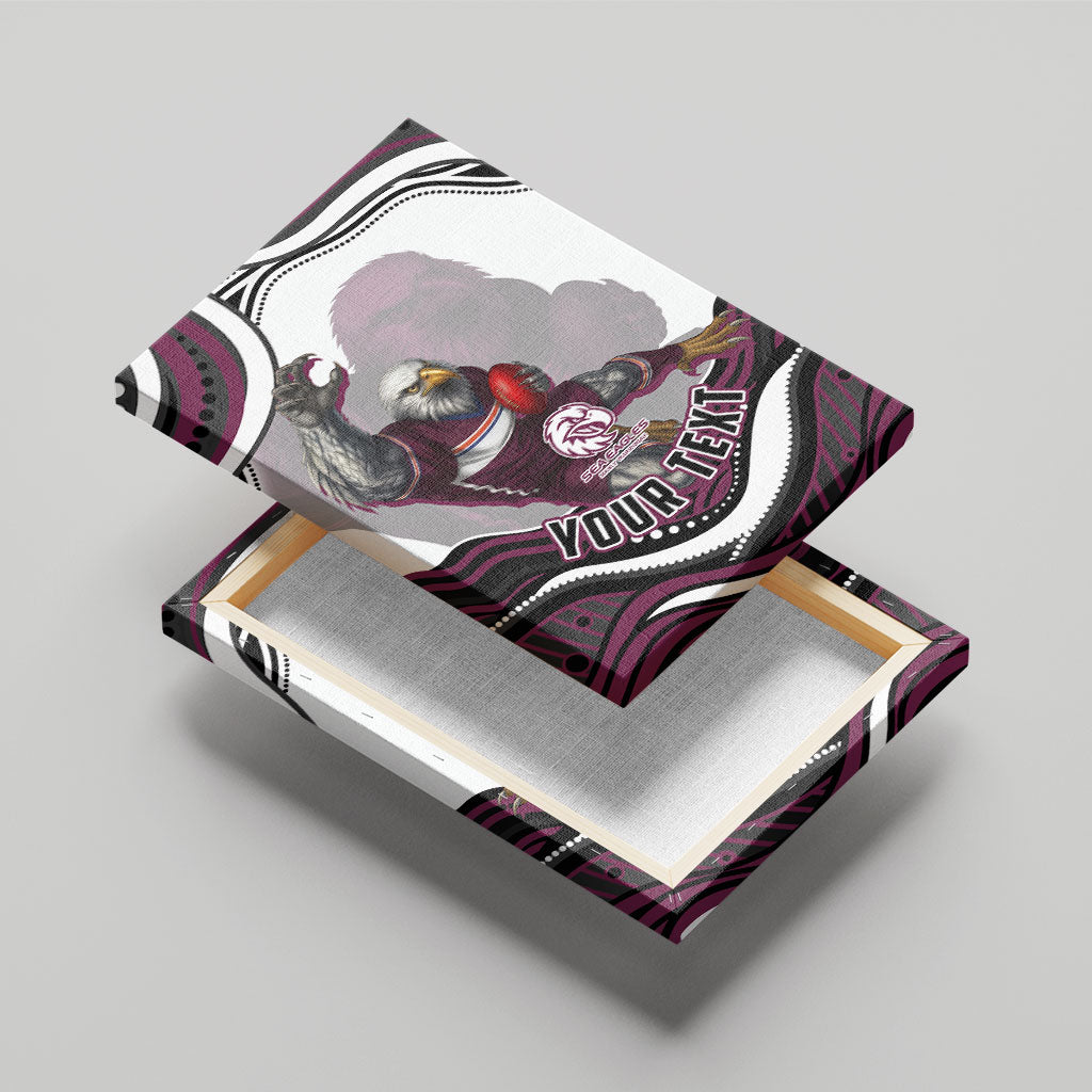 Personalized Manly Warringah Sea Eagles Canvas Wall Art Aboriginal Dot Art - Dreamtime Rugby Mascot