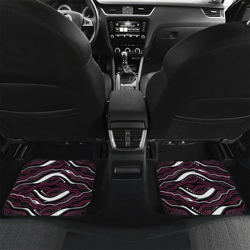 Personalized Manly Warringah Sea Eagles Car Mats Aboriginal Dot Art - Dreamtime Rugby Mascot