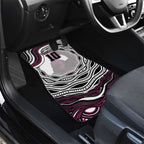 Personalized Manly Warringah Sea Eagles Car Mats Aboriginal Dot Art - Dreamtime Rugby Mascot
