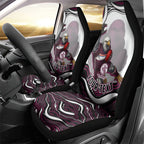 Personalized Manly Warringah Sea Eagles Car Seat Cover Aboriginal Dot Art - Dreamtime Rugby Mascot