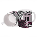 Personalized Manly Warringah Sea Eagles Ceramic Mug Aboriginal Dot Art - Dreamtime Rugby Mascot