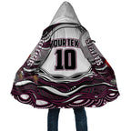 Personalized Manly Warringah Sea Eagles Cloak Aboriginal Dot Art - Dreamtime Rugby Mascot
