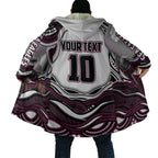 Personalized Manly Warringah Sea Eagles Cloak Aboriginal Dot Art - Dreamtime Rugby Mascot