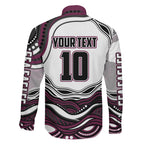 Personalized Manly Warringah Sea Eagles Family Matching Mermaid Dress and Hawaiian Shirt Aboriginal Dot Art - Dreamtime Rugby Mascot