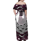 Personalized Manly Warringah Sea Eagles Family Matching Off Shoulder Maxi Dress and Hawaiian Shirt Aboriginal Dot Art - Dreamtime Rugby Mascot