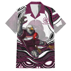 Personalized Manly Warringah Sea Eagles Family Matching Off Shoulder Short Dress and Hawaiian Shirt Aboriginal Dot Art - Dreamtime Rugby Mascot