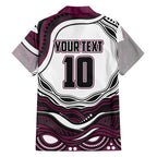 Personalized Manly Warringah Sea Eagles Family Matching Short Sleeve Bodycon Dress and Hawaiian Shirt Aboriginal Dot Art - Dreamtime Rugby Mascot