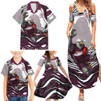 Personalized Manly Warringah Sea Eagles Family Matching Summer Maxi Dress and Hawaiian Shirt Aboriginal Dot Art - Dreamtime Rugby Mascot