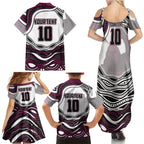 Personalized Manly Warringah Sea Eagles Family Matching Summer Maxi Dress and Hawaiian Shirt Aboriginal Dot Art - Dreamtime Rugby Mascot