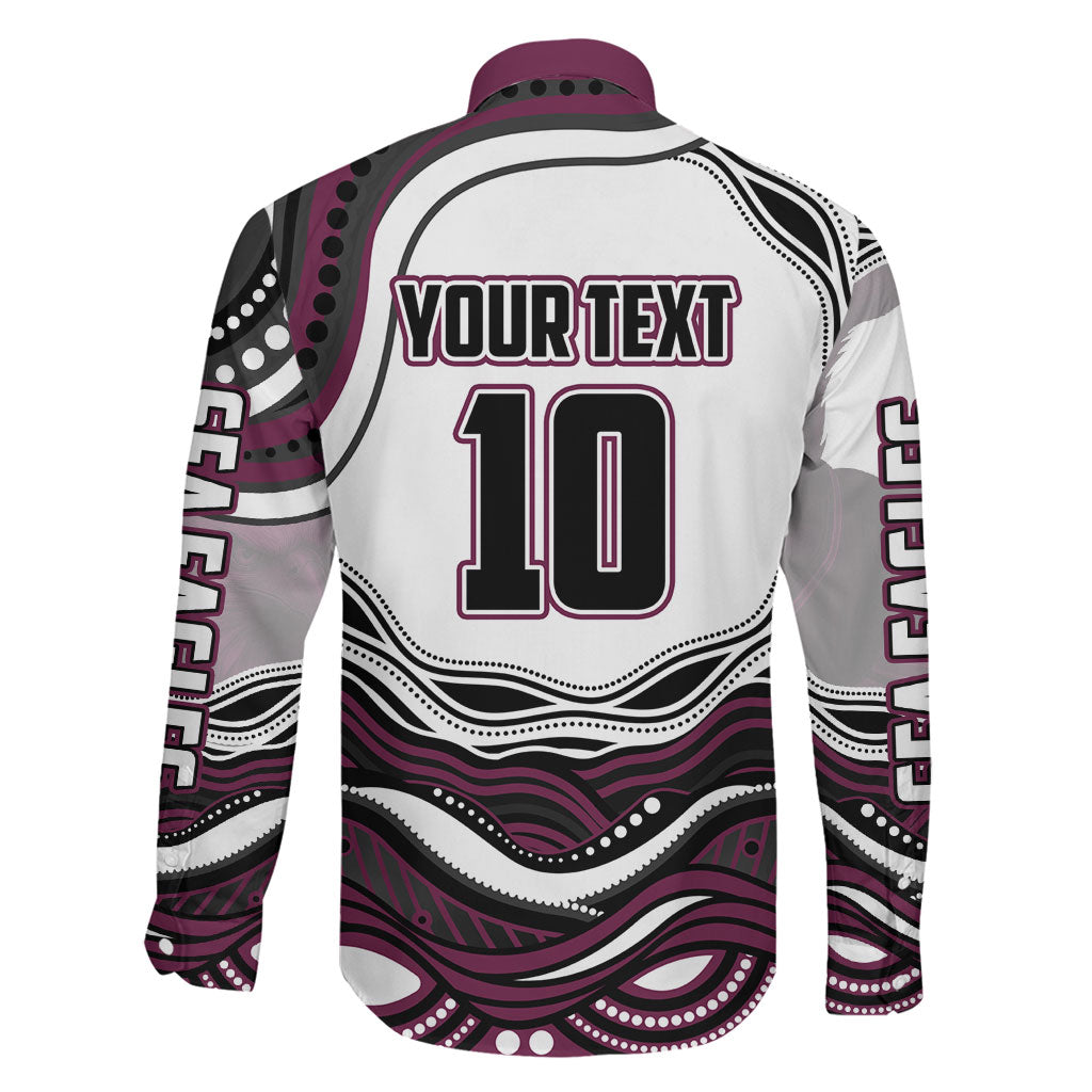 Personalized Manly Warringah Sea Eagles Family Matching Summer Maxi Dress and Hawaiian Shirt Aboriginal Dot Art - Dreamtime Rugby Mascot