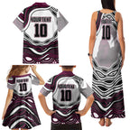Personalized Manly Warringah Sea Eagles Family Matching Tank Maxi Dress and Hawaiian Shirt Aboriginal Dot Art - Dreamtime Rugby Mascot