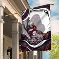 Personalized Manly Warringah Sea Eagles Garden Flag Aboriginal Dot Art - Dreamtime Rugby Mascot