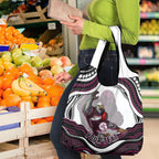 Personalized Manly Warringah Sea Eagles Grocery Bag Aboriginal Dot Art - Dreamtime Rugby Mascot