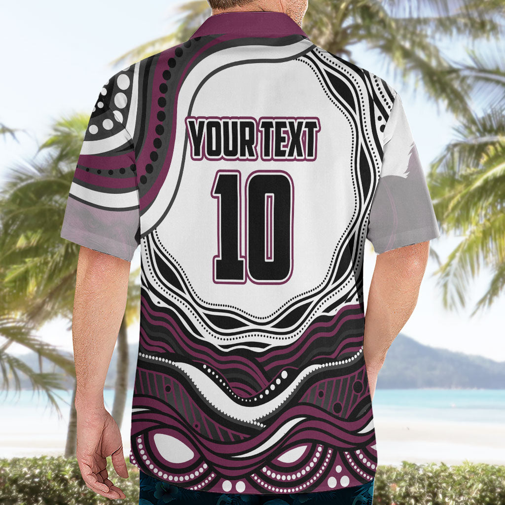 Personalized Manly Warringah Sea Eagles Hawaiian Shirt Aboriginal Dot Art - Dreamtime Rugby Mascot